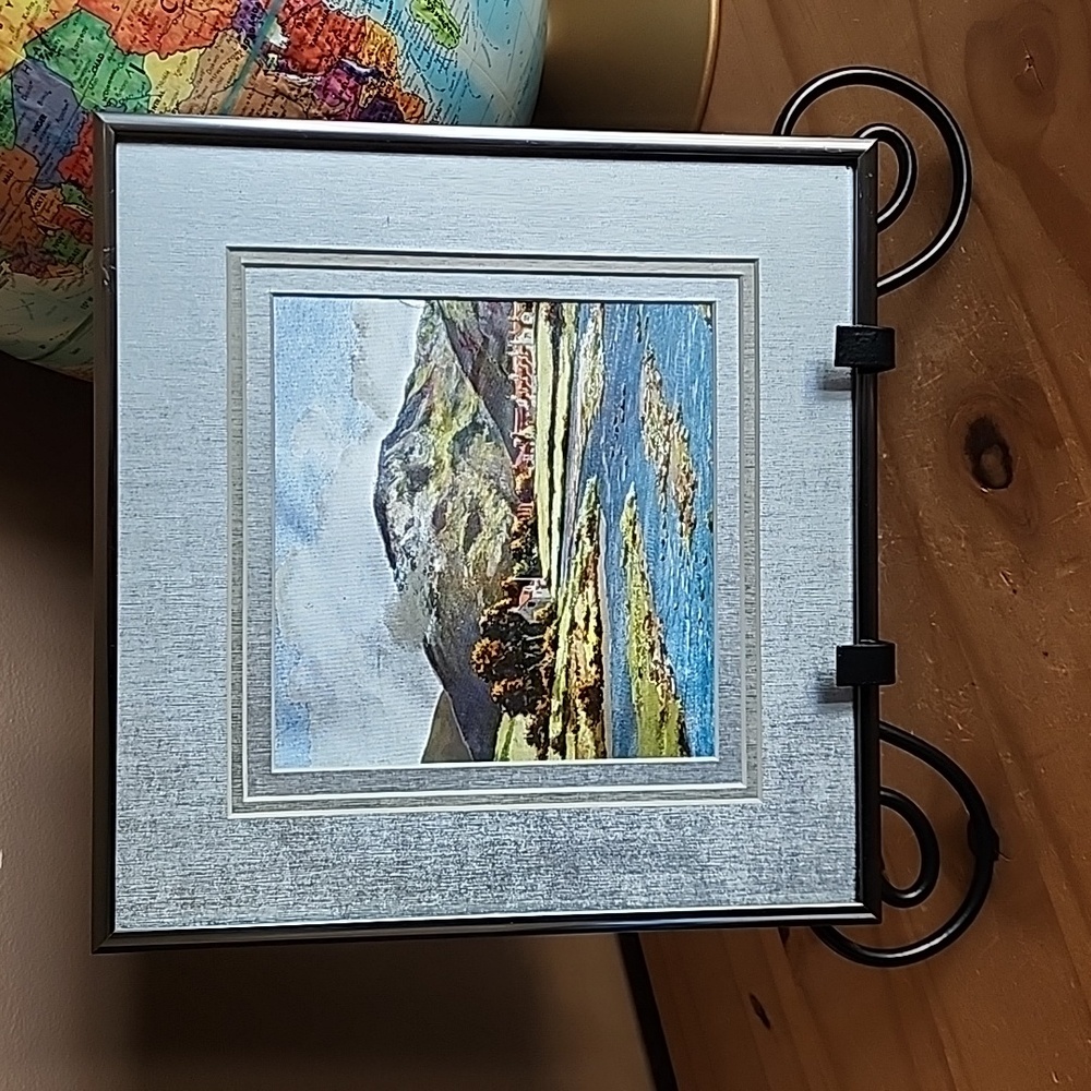 Vintage wall art framed foil picture